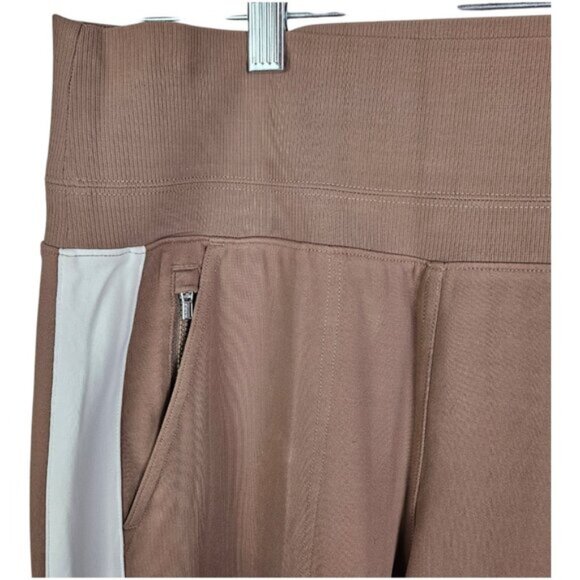 Athleta Venice Colorblock Wide Leg Pants Rustic Beige White Size Small - Picture 3 of 11